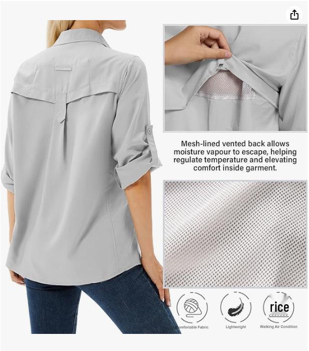 Women's Quick-Dry UV Protection Multi-Pocket Outdoor Stretch Shirt
