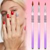 3 Pcs 3d Acrylic Nail Brush Set, Nails Design Brushs With Non-Slip Handle, Purple Flower Brush Tools for Women Diy Home Salon Nail Practice Kit