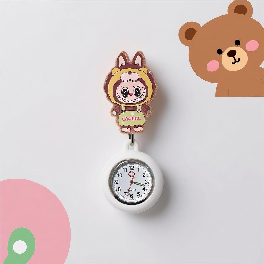Luminous Nurse Watch Women's Exam Pocket Watch Cute Pocket Student Doctor Watch Retractable