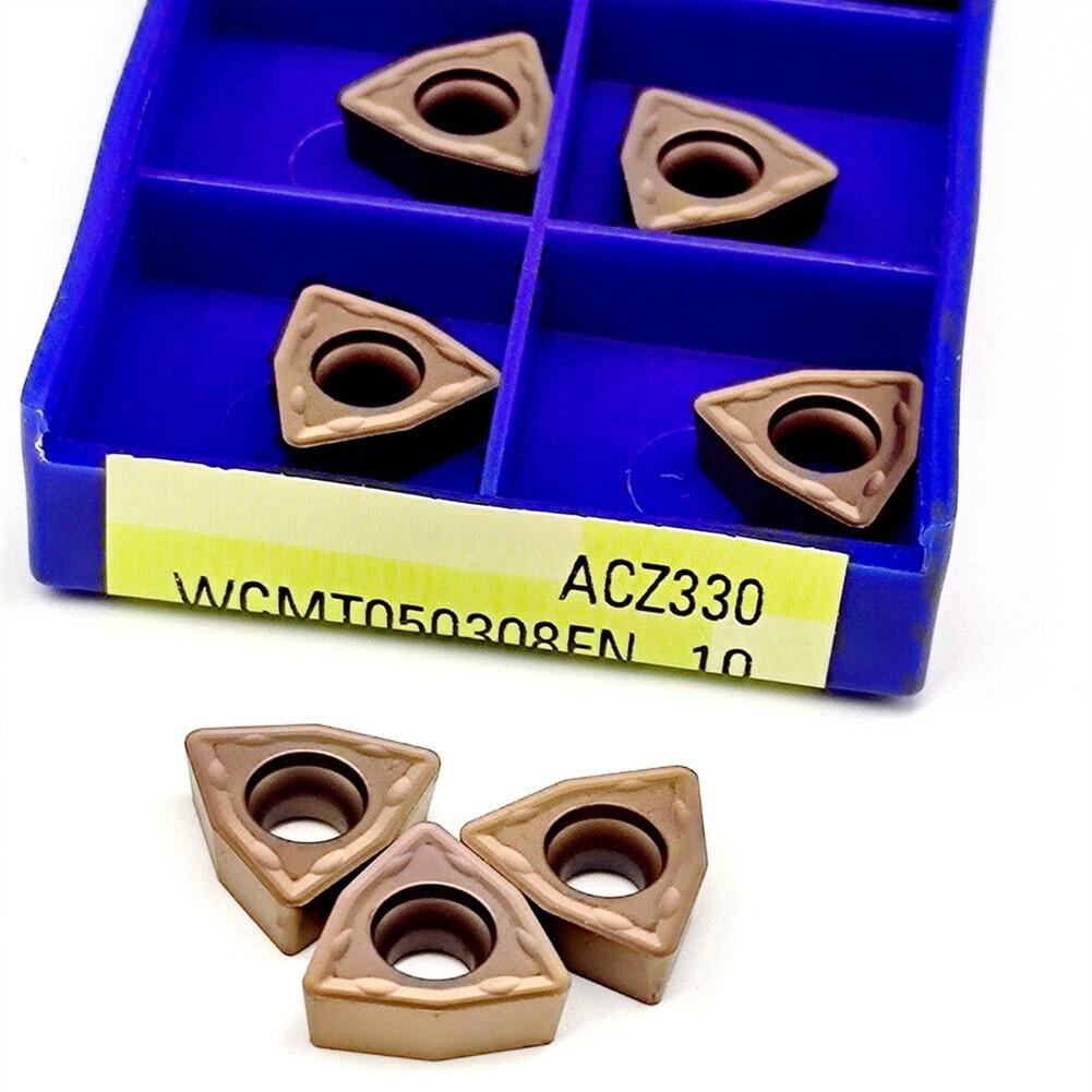 WCMT050308FN ACZ330 10Pcs U-Drill Carbide Drilling Insert WC Style 25-28.5 Scope