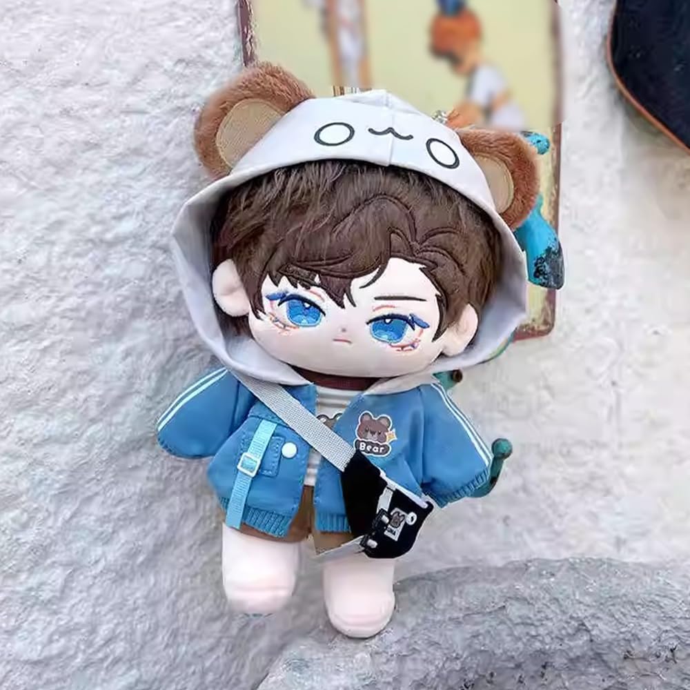 niannyyhouse 20cm Plush Toy Wolf and Bear Cotton 10cm, 15cm, Costumes Hoodie, Vest, Pants, Backpack, Glasses, Shoes, Clothes, Doll, Dress-Up