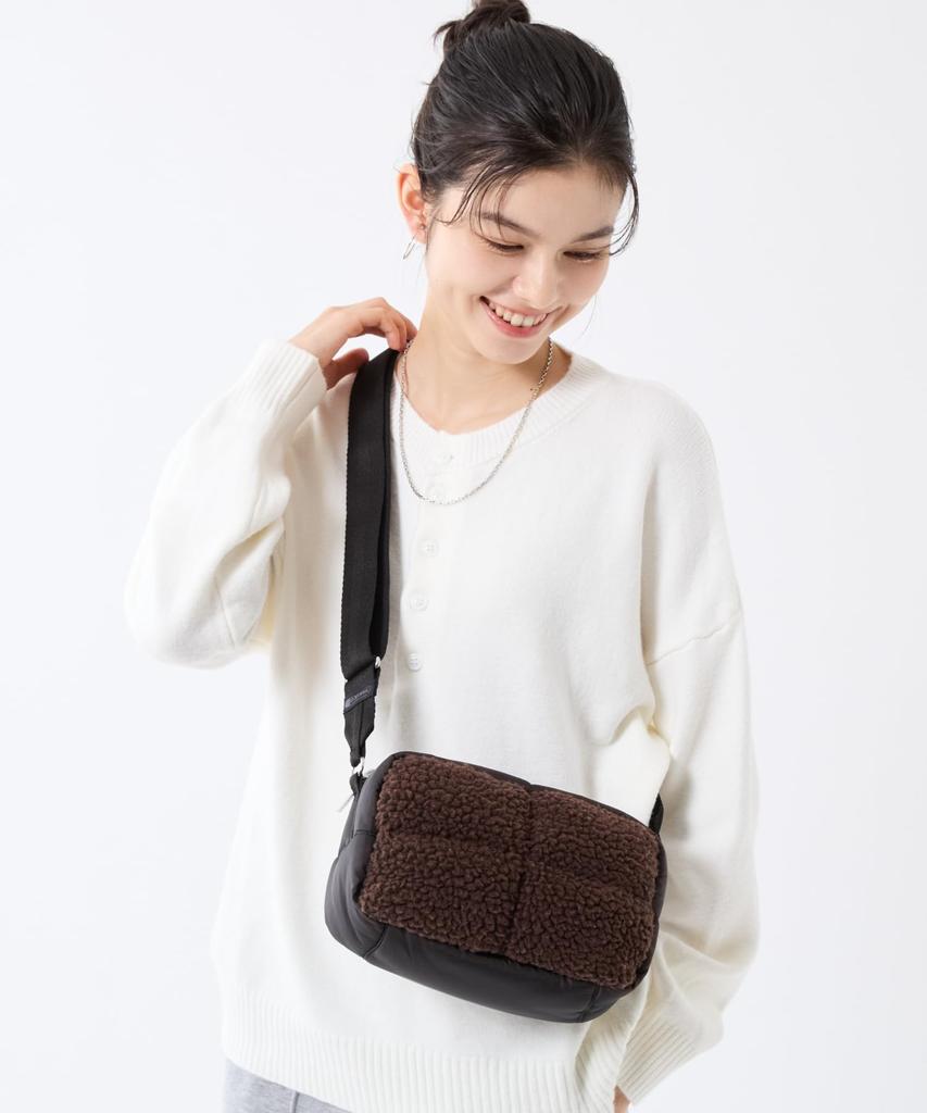 PUFFY CUBE CROSSBODY3976Dark Chocolate Sherpa