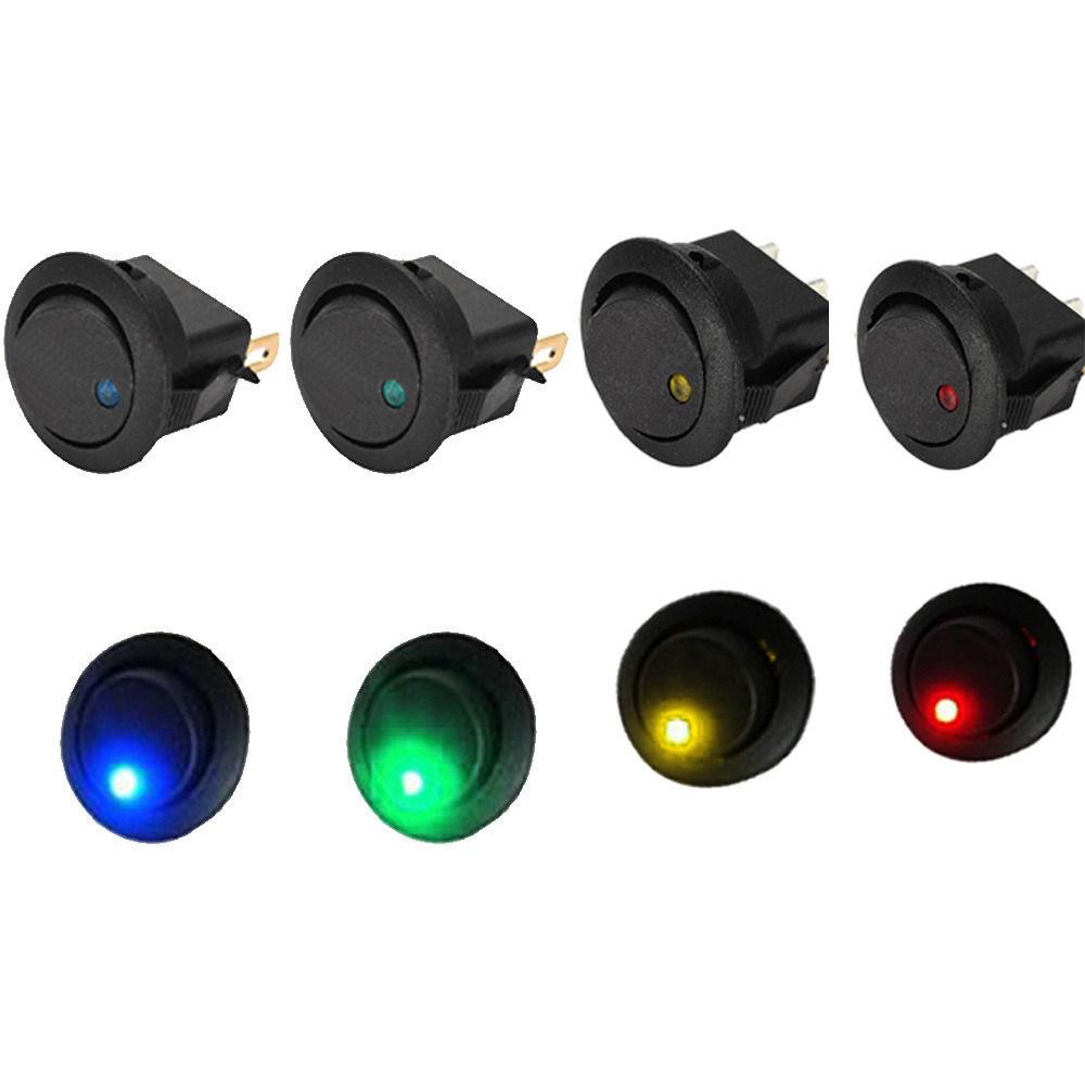 20x Blue Green Yellow Red LED Dot Light 12V Car Auto ON/OFF Toggle Switch Sales