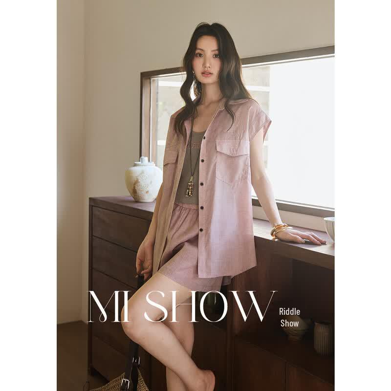 Women s Summer Tencel Ramie Three-Piece Set M