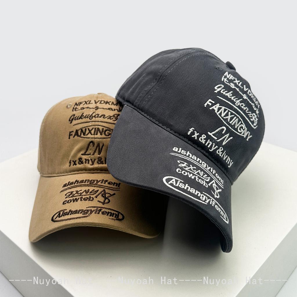 And Women Niche Style Design Style Letter Print Embroidery Baseball Caps Sun Protection Street Style All-Match Personalized Peaked Hats Fashion