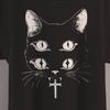 Crust Punk Cat T-Shirt  Satanic Occult Clothing  Black Metal  Weirdcore  Goth Sh