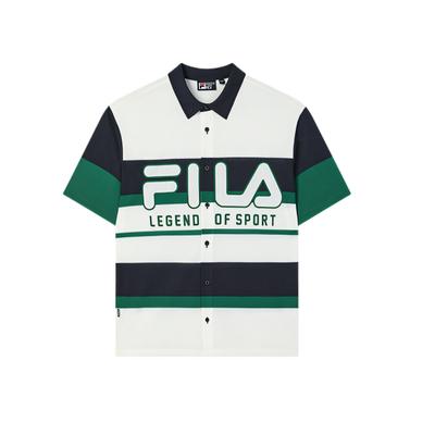 Orijinal Grand Slam Polo Retro Moda Kişilik Trend Büyük Logolu Günlük Basit Çok Yönlü Bol Dokuma Kısa Kollu Gömlek F11M539402F-WT