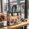 Boho Floral Print Casual Canvas Tote Bag Reusable Lightweight Women Daily Handbag