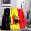 Belgium Football Crest Emblem Blanket Flannel Throw for Sofa, Indoor, Camping, Living Room, Office, Chair, And Bed Soft Birthday Gift