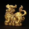 Pixiu (mythical creature) - Male and Female Pair - Copper - Feng Shui Charm - A Set of 2 - A Feng Shui Item for Attracting Wealth, Gambling Luck, and