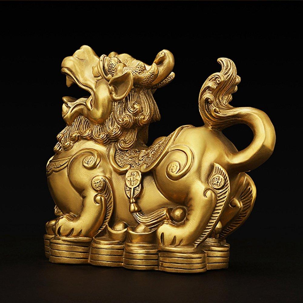 Pixiu (mythical creature) - Male and Female Pair - Copper - Feng Shui Charm - A Set of 2 - A Feng Shui Item for Attracting Wealth, Gambling Luck, and