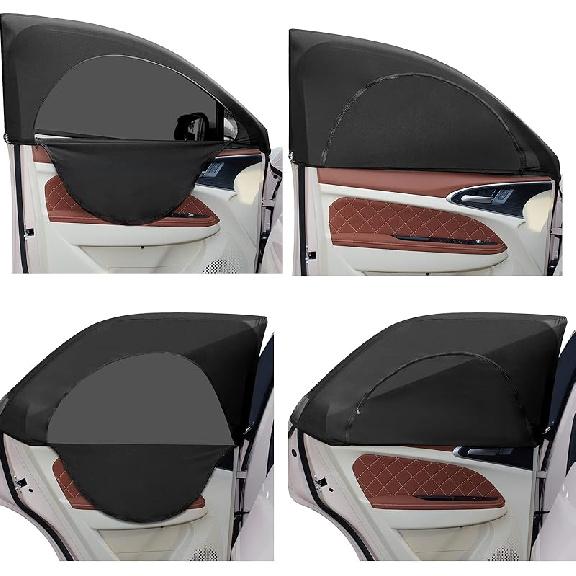 Tallew 4 Pcs Car Window Shades Screen Breathable Car Side Windows Shades Cover Mesh Front Rear Sun Universal Side Automotive Cover For Protection