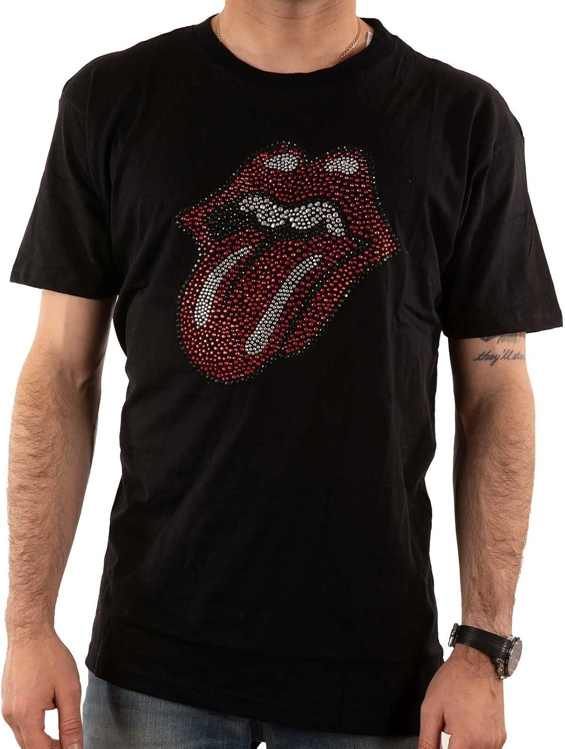 T Shirt Classic Tongue Diamante Band Logo Official Unisex XXXXXL чёрный