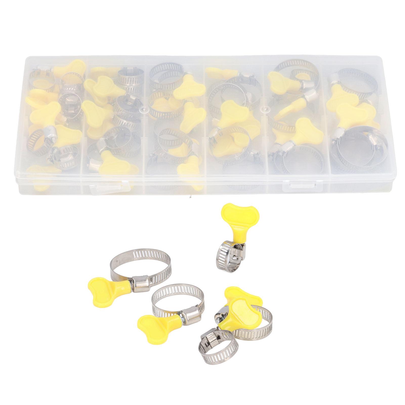 

44 шт. Ключевой хомут для шланга из нержавеющей стали, многоразовый, регулируемый хомут с червячной передачей, зажим для трубопровода