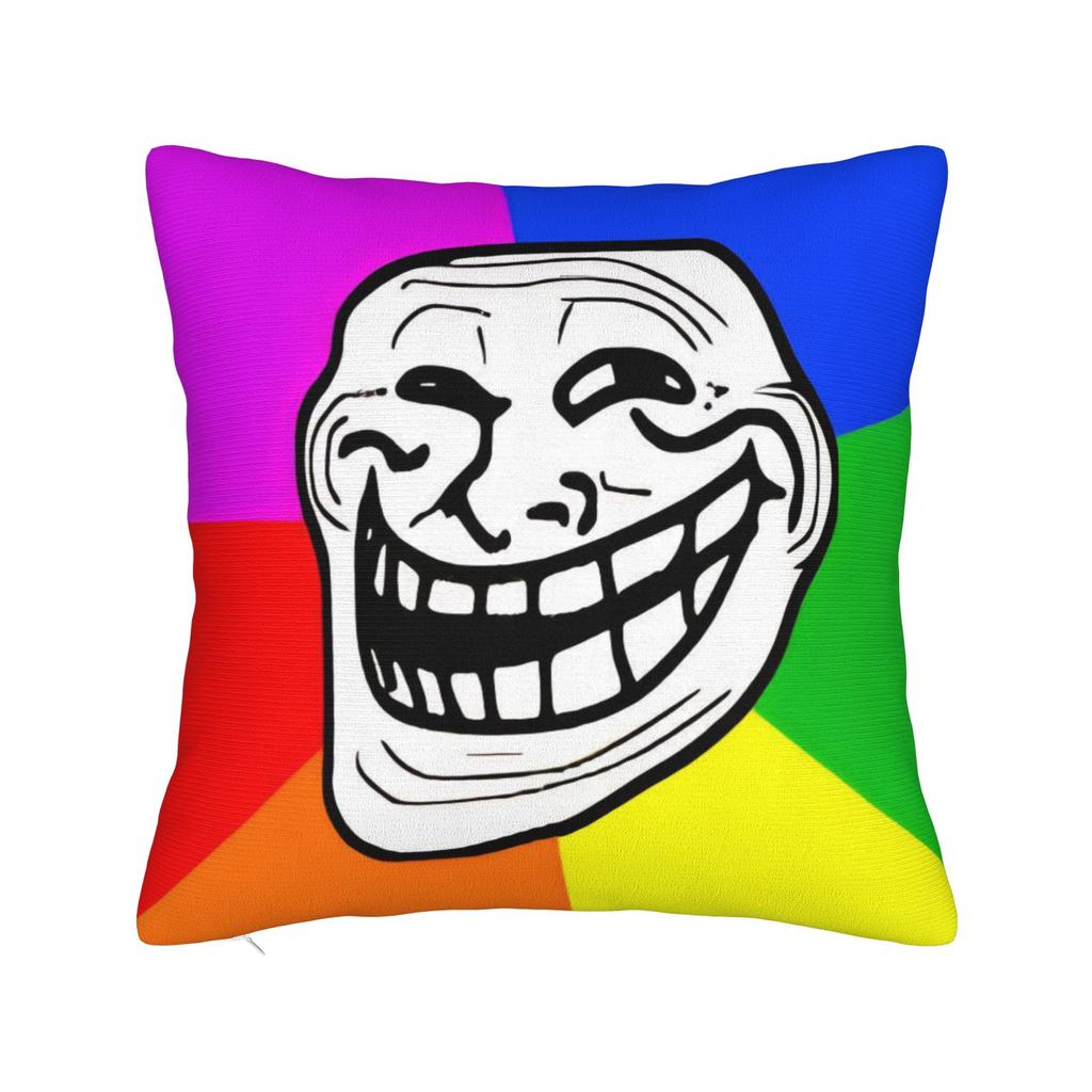 Decorative Pillowcases Funny Trollface Accessories Home Pillow Case Cover Square Multiple Sizes