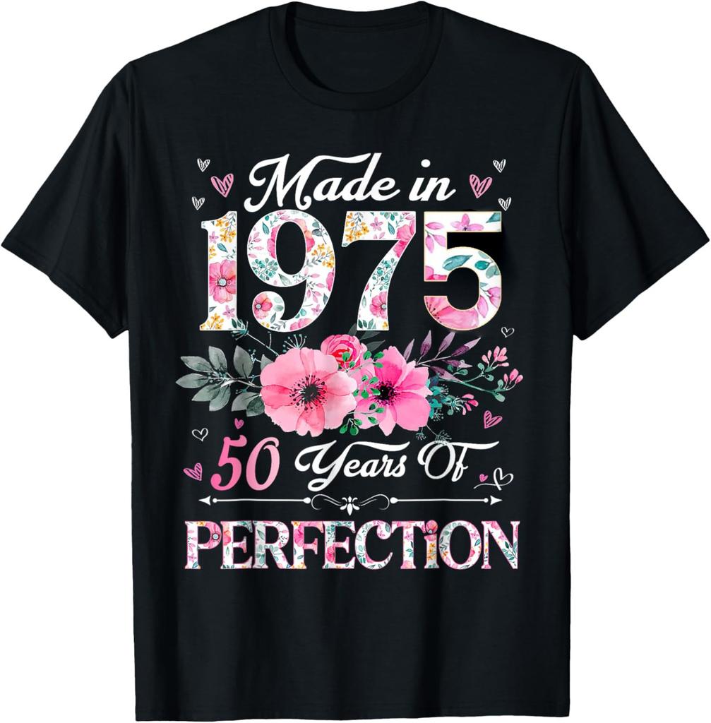 50th Birthday Gifts Men Women 50 Years Old Vintage 1975 T-ShirtWomen Men Clothing Streetwear Graphic T Shirts Harajuku