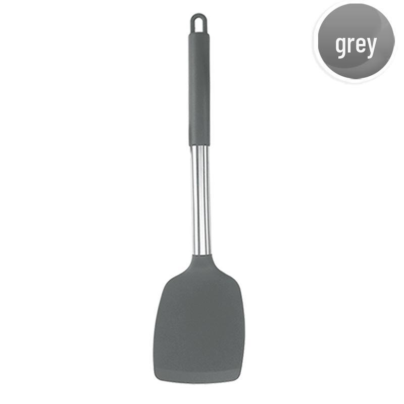 Black Stainless Steel & Silicone Handle 15-Piece Kitchen Utensil Set with Storage Bucket