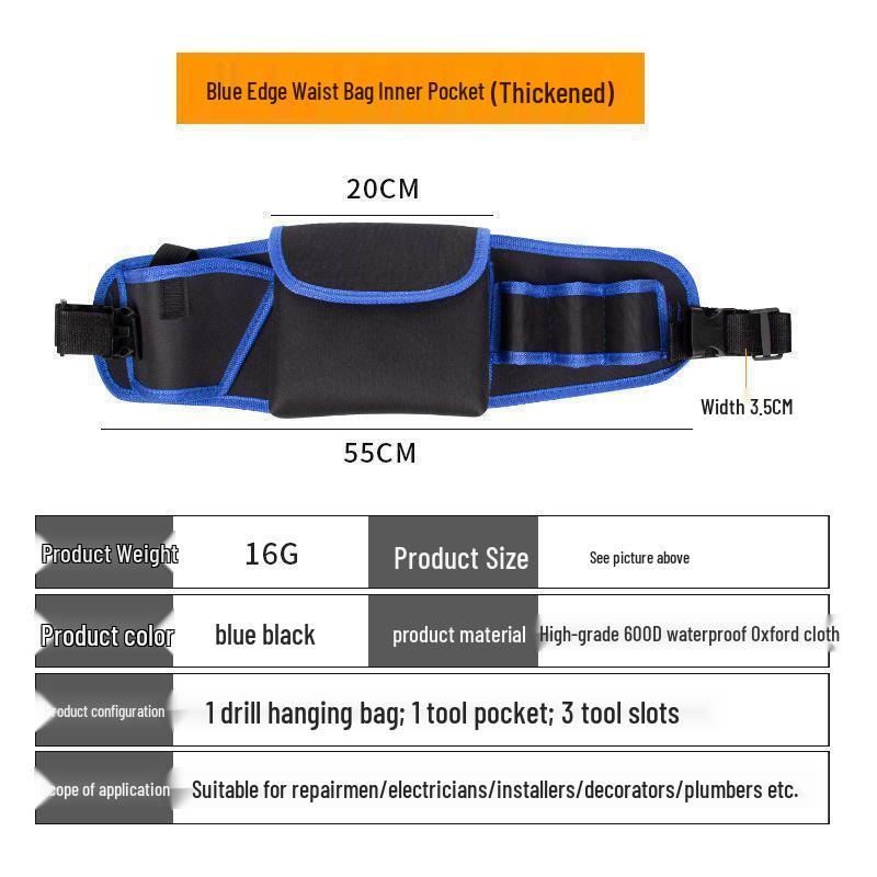 Geantă de scule durabilă, mică, multifuncțională pentru electricieni, pentru depozitarea feroneriei pentru bărbați
