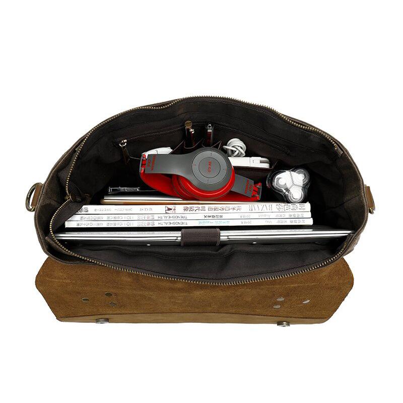 Geantă pentru bărbați din piele de cal nebun retro, geantă de pânză pentru computer, ceară cu ulei, geantă de umăr pentru bărbați, cu un singur umăr.