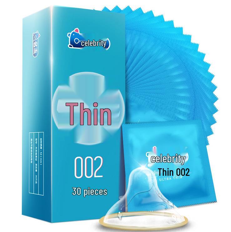 Celebrity Ultra-Thin G-Spot Condoms, Ice & Fire Combo, Small Size, Large Particles, Black