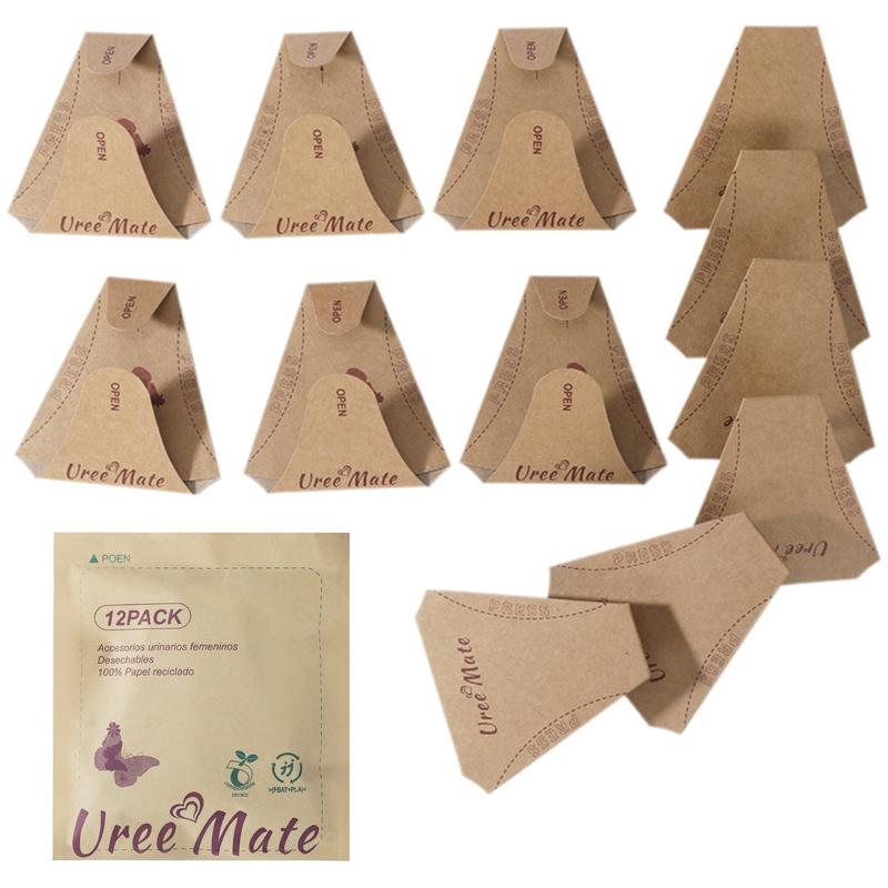 12Pcs Disposable Paper Urinal Toilet Women Urination Device Urinal Funnel Outside Pee Cup Waterproof Standing Urinary Funnel