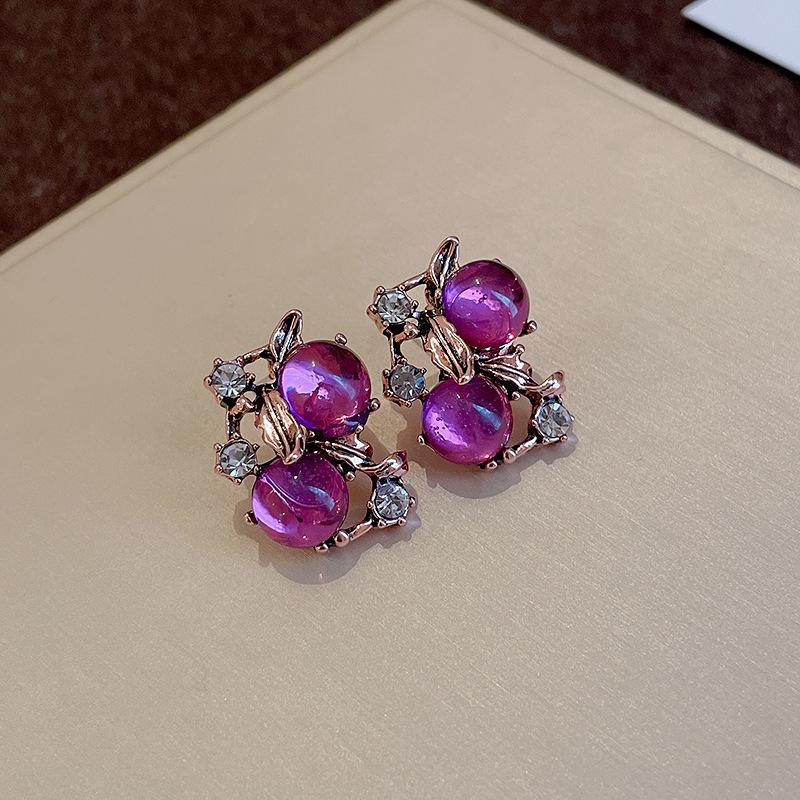 Baroque Style Zircon Earrings,Ornate Filigree Gemstone Earrings,Vintage Gemstone Drop Earrings,
