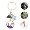 [FRCOLOR] Cherry Blossom Keychains, Set of 5, Enamel Flower and Mount Fuji Motif, Japanese Style, Zinc Alloy, Attachable To Bags, Keys, Wallets, and