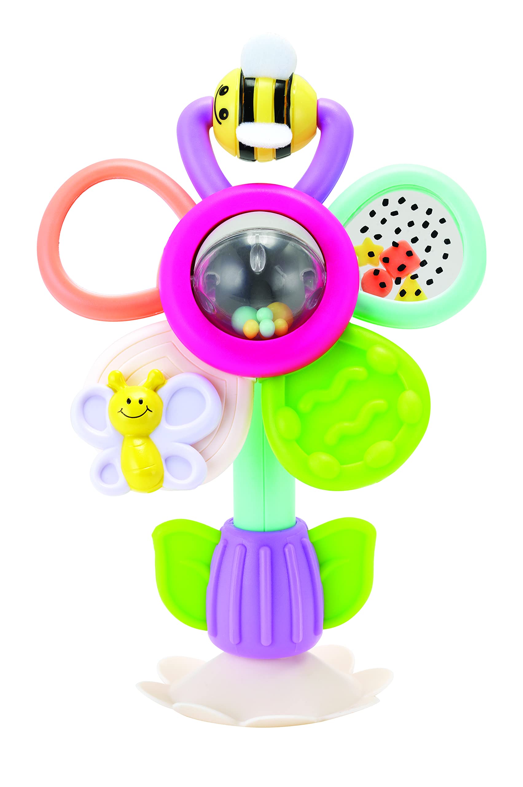 

[Official Japanese Product] infantino Spin Activity Flower [Educational Toy for Ages 3 Months and Up, Fun Activity Toy with Suction Cup, Colorful