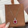 Cultivate Cultivate Stone Square Bag Perfume Bottle Jewelry Set Women's Ring Earrings Pendant Necklace Three-piece Set
