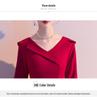 Burgundy Toast Bridal Dress: Versatile Wedding Dress and Everyday Wear for Women, Suitable for Spring and Autumn.