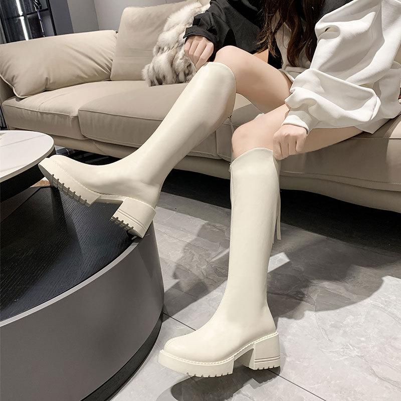 Small thick-soled boots women's autumn new models, but knee-high knight boots long boots women's autumn and winter boots