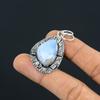 Trillion Owyhee Blue Opal Gemstone Sterling Silver Wedding Bezel Wife Pendant