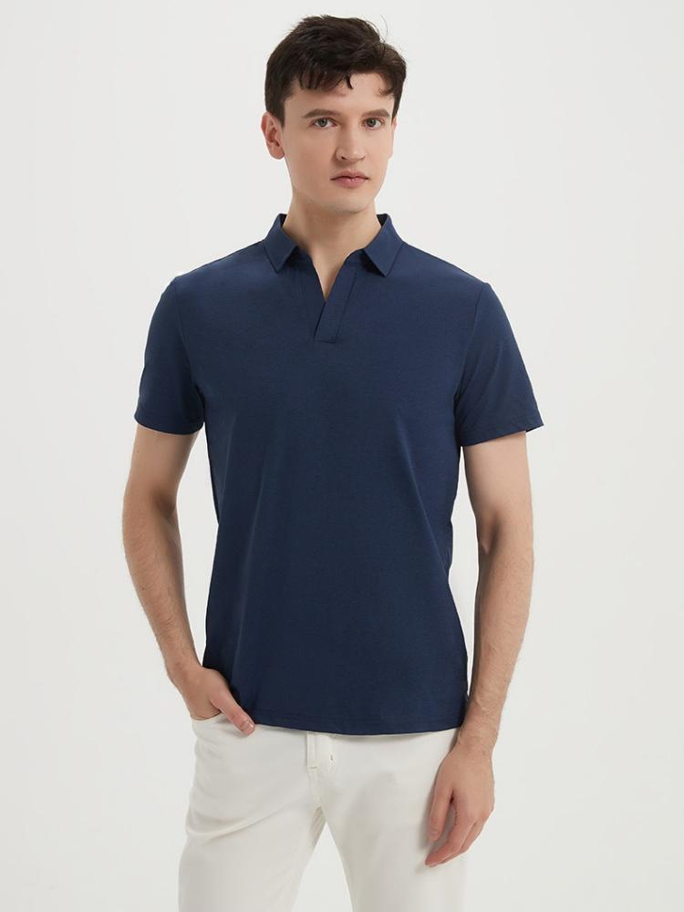 Sports Moisture-wicking Quick-dry Wrinkle-free Seagull-collar Short-sleeve Antibacterial Cool T-shirt Minimalist Lightweight Breathable T-shirt