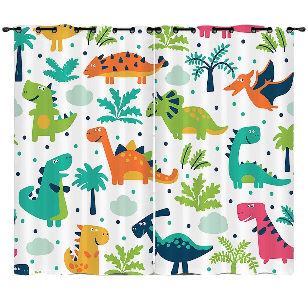 Curtains Nordic Style 3D Digital Printing Blackout Curtain Punching