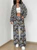 Retro Style Autumn And Winter New European And American Women'S Clothing Flower Printing Suit Women