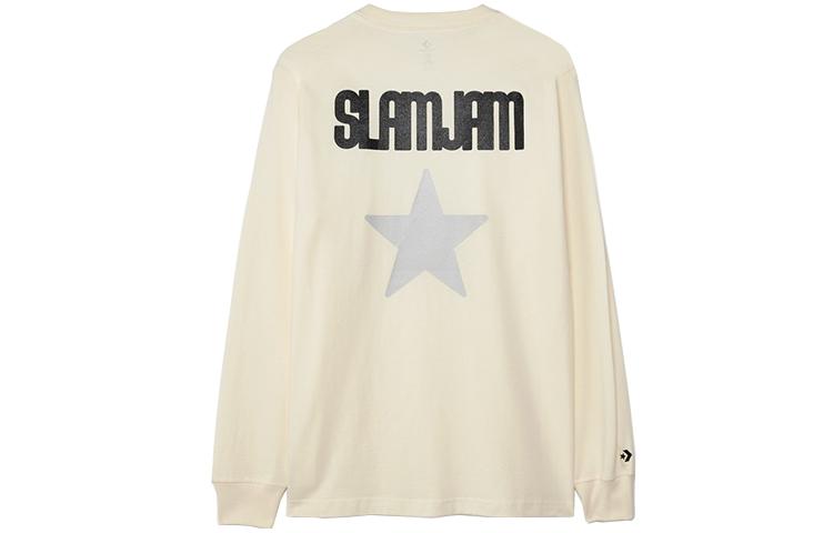 Converse X Slam Jam T Shirts Men s Ecru Crew Neck Moderate Straight Fit 10022285-A01 S