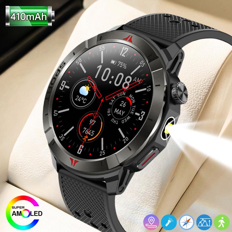 2025 New GPS Trajectory Smart Watch IP68 Waterproof Built-in Dual-band GLONSS Compass Military Sport Waterproof Men Smartwatch