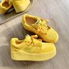 Yellow thick-soled heightening board shoes for women's 2025 new summer high-value foreign-style comfortable casual sports shoes for women