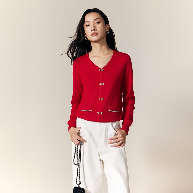 

Женский вязаный свитер с V-образным вырезом и длинными рукавами Gejin L