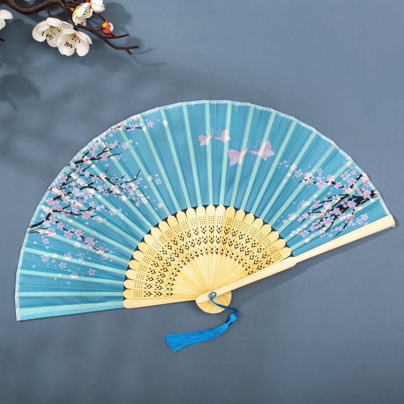 Classical Chinese Dance Fan - Handmade Bamboo Folding Fan for Wall Decor, Performance Costume & Partition Screen