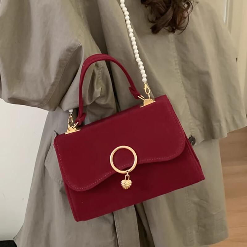 OGAR Elegant Red Wedding Bridal Bag