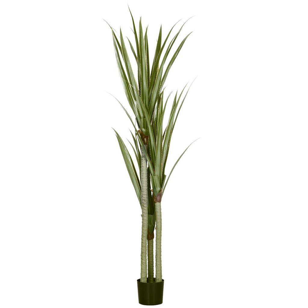 Artificial Yucca Large 190cm Artificial Plant, Plastic Artificial Plant In Pot, 17 X 17 X 190 Cm Emerald Green
