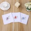 Lightweight Handkerchief Washable Chest Towel Embroidery Flower Hankie Pocket Square 28x28cm for Girl Traveling Shopping