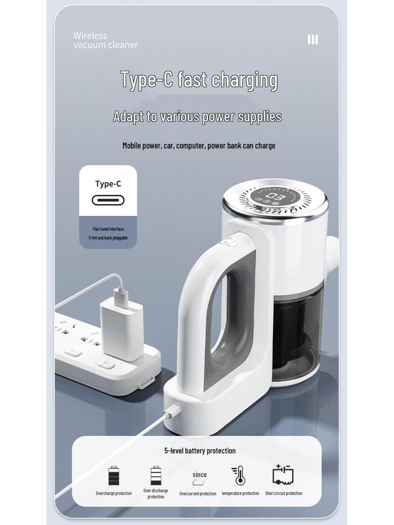 Portable Wireless Vacuum & Mop with Powerful Suction, Silent Operation & Carpet-Friendly Design