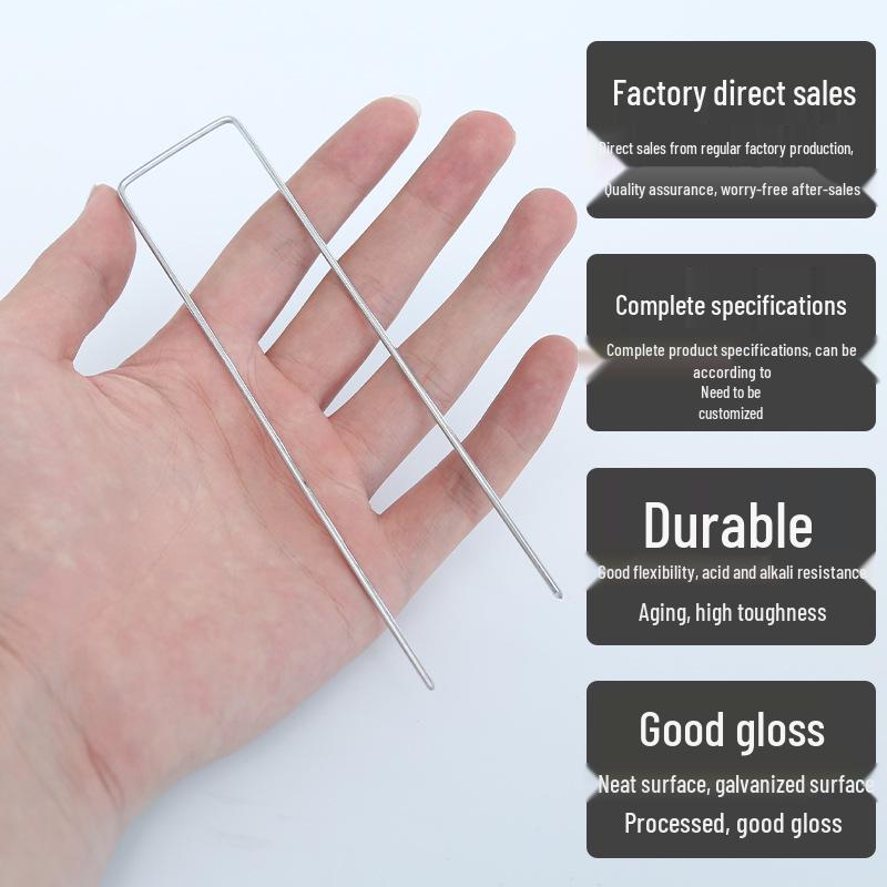 U-Shaped Galvanized Steel Lawn and Garden Stakes for Outdoor Use