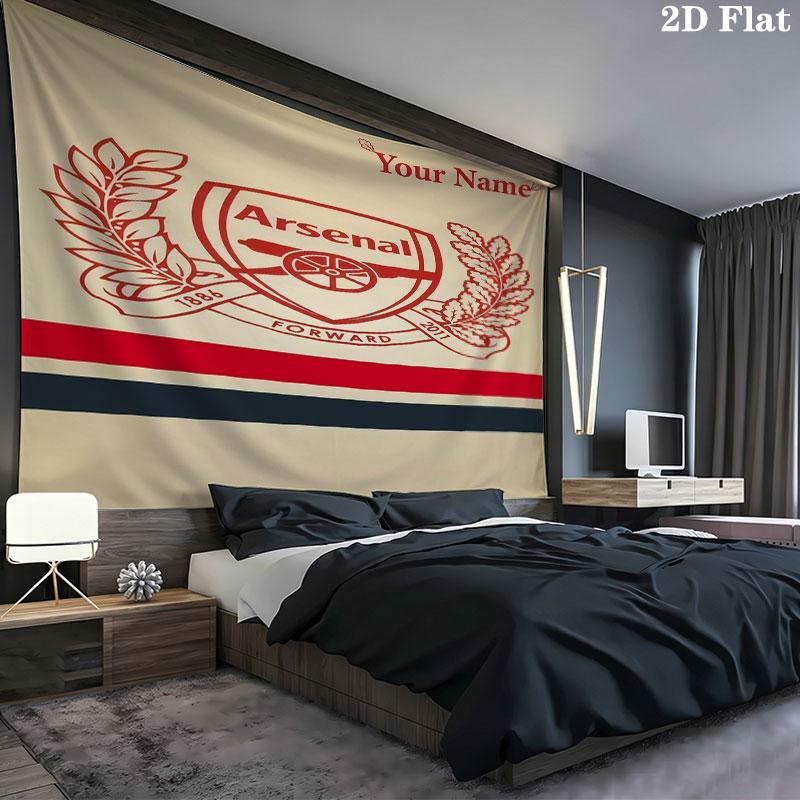 Arsenal F Custom Name Wall Tapestry Aesthetic Wall Hanging Printed Fabric Blanket Decorative Tapestries for Bedroom Living Room Home Decor