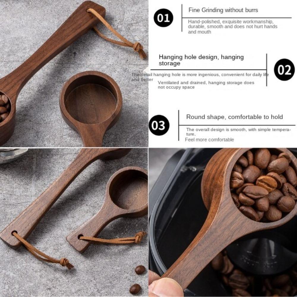 Walnut Wooden Coffee Spoon Durable Measuring spoon Teaspoon  for Measuring Coffee Beans