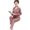 Autumn Maternal Pajamas Women's Cotton Loose Plus Size Cardigan Long Sleeve Long Pants Casual Middle-aged and Elderly Home Wear