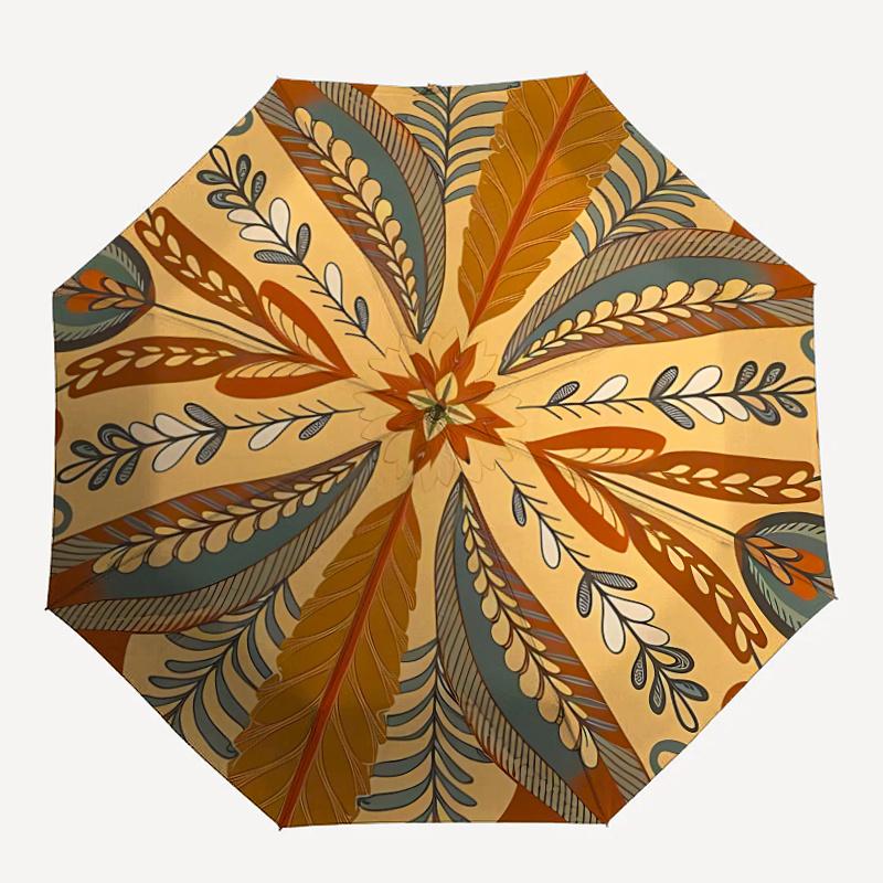 

1pc Mandala PatternAutomatic Open/close Umbrella, 8-Rib sturdy structure, Portable Travel Umbrella, Parties, Everyday Usec11