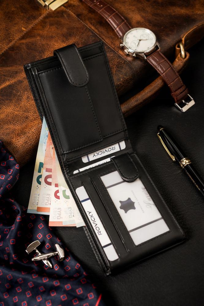 Large men's wallet made of eco-leather in landscape orientation - 4U Cavaldi